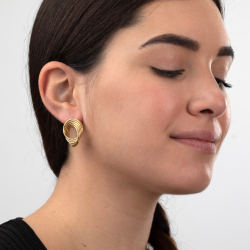 Steel Earrings Steel Earrings - 26 mm - Twisted - Gold Color