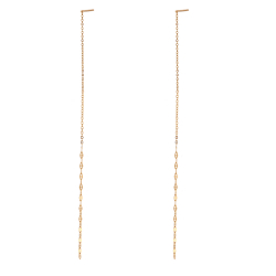 Steel Earrings Steel chain Earrings - 10 cm - Gold Color and Steel Color