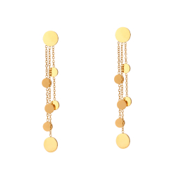 Steel Earrings Steel chain Plates Earrings - 60 mm - Gold Color and Steel Color