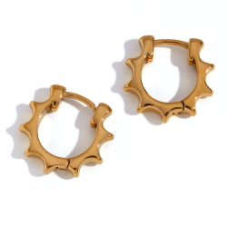 Steel Earrings Sun Earrings - Steel Hoop 16,5mm - Gold Plated