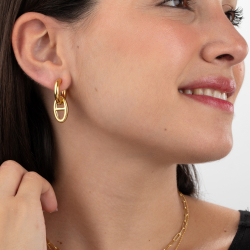 Steel Earrings Calabrote Hoop Steel Earrings - 20 + 20 mm- Gold Color