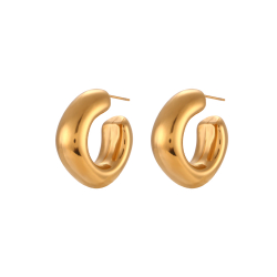 Ohrringe Glattes Edelstahl Ohrring Edelstahl Reif - Hohl 18 mm - Goldfarben und Silberfarben