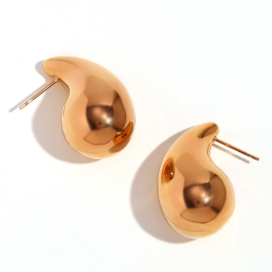 Steel Earrings Steel Earrings - Tear drop 31,50mm - Gold Color and Steel