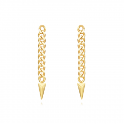 Steel Earrings Steel Earrings - Curb Chain 71mm - Gold Color and Steel