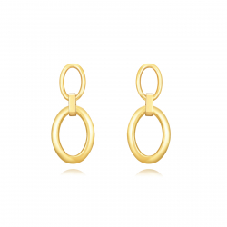 Pendiente Acero Liso Pendientes Acero - 42 mm - Ovalo - Colro Oro y Acero