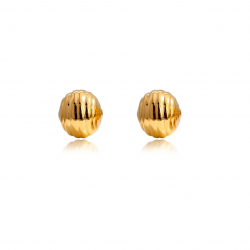 Ohrringe Glattes Edelstahl Stahlohrringe - Hohlkugel 16*18mm - Farbe Gold und Stahl