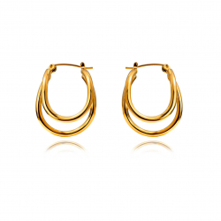 Steel Earrings Hoop earrings - 26*21mm - Gold and Steel Color