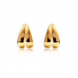 Pendiente Acero Liso Pendientes Acero - Flor 26*17mm - Color Oro y Acero