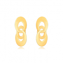 Steel Earrings Steel earrings - Triple Oval 65*26mm - Gold color and Steel