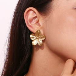 Steel Earrings Steel Earrings - Flower 32 mm - Gold Color