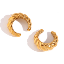 Steel Earrings Ear Cuff Earrings Steel - Croissant 16 mm - Gold Color