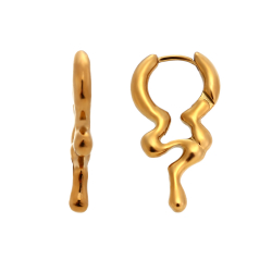Pendiente Acero Liso Pendientes Aro Acero - 27 mm - Color Oro y Color plata