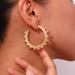 Steel Earrings Steel Earrings - Sun Hoop 50mm - Gold Color
