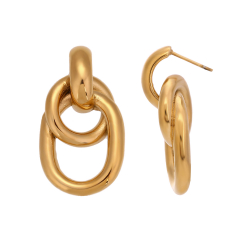 Steel Earrings Steel earring - Vintage 35 mm - Gold and Silver Color
