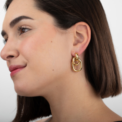 Steel Earrings Steel earring - Vintage 35 mm - Gold and Silver Color