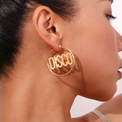 Steel Earrings DISCO Steel Hoop Earring - 40*2 mm - Gold Color