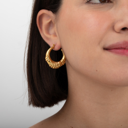 Pendiente Acero Liso Pendientes Acero Hueco - Aro 30 mm - Color oro y Color Plata