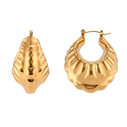 Pendiente Acero Liso Pendientes Huecos - 34*42mm - Acero - Color Oro y  Color Plata