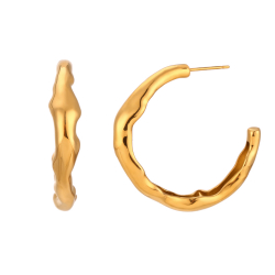 Pendiente Acero Liso Pendientes Acero - Semi Aro 40*8mm Color Oro