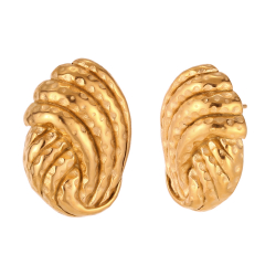 Pendiente Acero Liso Pendientes Acero Nudo - 24*16 mm - Color Oro, Acero y Plata