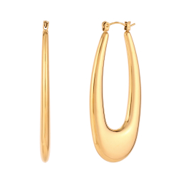 Pendiente Acero Liso Pendiente Acero - Aro Oval - 53*26 mm - Color Oro y Plata