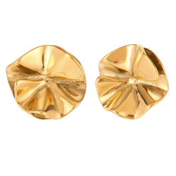 Pendiente Acero Liso Pendiente Acero - Flor - 21 mm - Color Oro y Plata