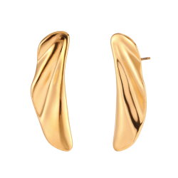 Pendiente Acero Liso Pendientes Alas Acero - 36*11 mm - Color Oro y Color Plata