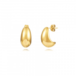 Steel Earrings Curve Steel Earrings - 19 mm - Gold and Steel Color