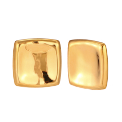 Pendiente Acero Liso Pendientes Acero - Cuadrado 30 mm - Color Oro