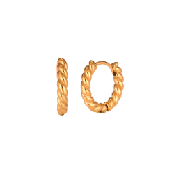 Steel Rings Steel Earrings - 15.7 mm Braided Hoop - Gold Color and Silver Color