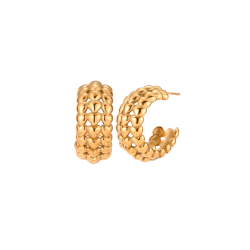 Pendiente Acero Liso Pendientes Acero - Corazon 27mm - Color Oro