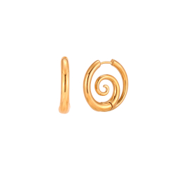 Steel Earrings Steel Spiral Earrings 28mm - Gold Colour and Silver Colour