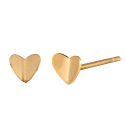 Pendiente Acero Liso Pendientes Acero - Corazon 4*4,5mm - Color Oro y Acero