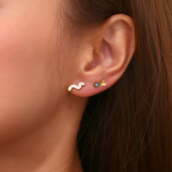Pendiente Acero Liso Pendientes Acero - Corazon 4*4,5mm - Color Oro y Acero