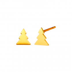 Pendiente Acero Liso Pendientes Acero - Arbol de Navidad 6*7mm - Color Oro y Acero