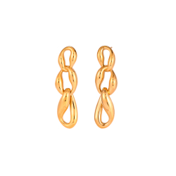 Pendiente Acero Liso Pendientes Acero - Eslabon 51*14mm - Color Oro y Color Plata