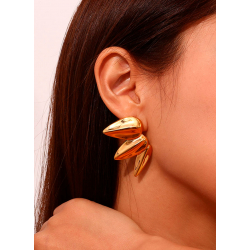 Pendiente Acero Liso Pendientes Acero - Hoja - 45mm - Color Oro y Color Plata