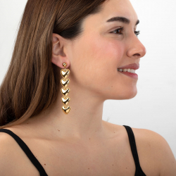 Pendiente Acero Liso Pendientes Acero - Corazón - 81 mm - Color Oro y Color Acero