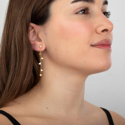 Pendiente Acero Liso Pendientes Acero - Cadena de Corazones - 55 mm - Color Oro y Color Acero