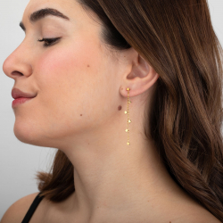 Steel Earrings Steel Earrings - Star Chain - 58 mm - Gold Color and Steel Color