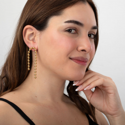 Steel Earrings Steel Earrings - 70mm Beads - Color Gold and Color Silver