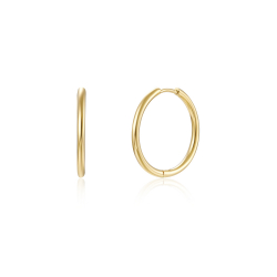 Steel Earrings Steel Hoop Earrings - 23 mm (18 mm Int) - Gold Plated
