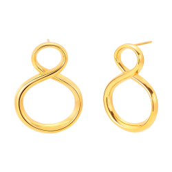 Steel Earrings Steel Infinity Earring - 30 mm - Gold and Silver