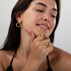 Steel Earrings Steel Infinity Earring - 30 mm - Gold and Silver