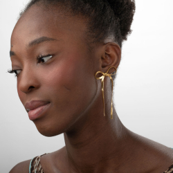 Pendiente Acero Liso Pendientes Acero Lazo - Herryingbone - 75 mm - Color Oro y Color Plata