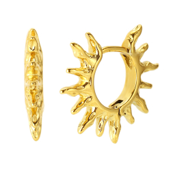Novedades Pendiente Acero Aro - Sol 24 mm  - Color Oro y Plata