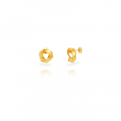 Steel Earrings Plain Steel Earrings - Braided - 17 mm - Gold and Silver