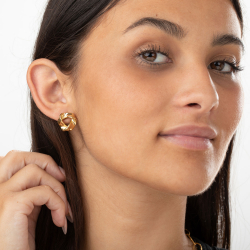 Boucles D'Oreilles Acier Lisse Boucles d'oreilles en acier lisse - Tressées - 17 mm - Or et Argent