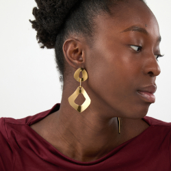 Pendiente Acero Liso Pendiente Acero Liso - Rombo- 74 mm - Color Oro y Color Acero