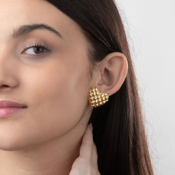 Ohrringe Glattes Edelstahl Ohrring aus Stahl – Herz – 22 mm – Gold- und Silberfarben